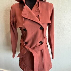 Abercrombie & Fitch mauve double breasted trench coat size XS